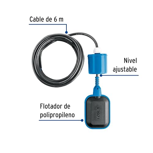 Foset FLE-6, Flotador eléctrico con cable de 6 m nivel ajustable