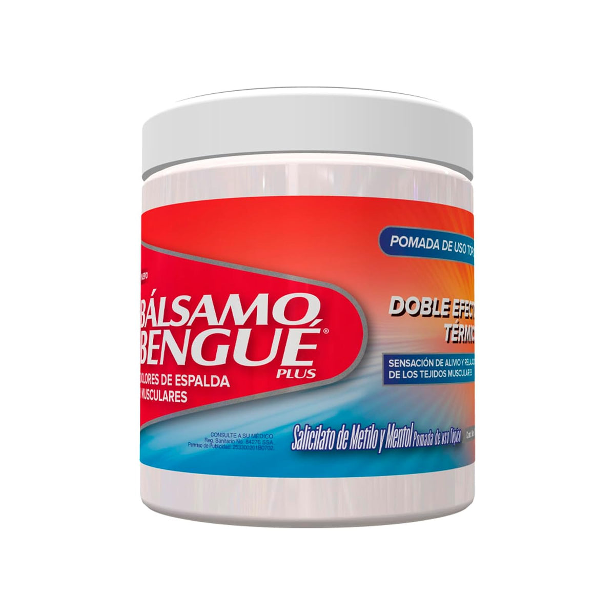 Bálsamo Bengue Plus. Para dolores de espalda y musculares. Doble Efecto Térmico. Bote con 180g.
