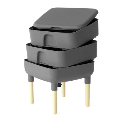 FCMP Outdoor - The Essential Living Composter, compostador de Gusano de 2 bandejas, Gris