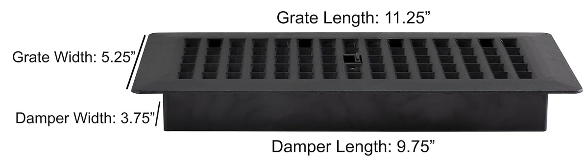 Decor Grates PL410ZIP-BLK-10 - Registro de piso de plástico, 4 x 10 pulgadas, acabado negro, paquete de 10