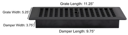 Decor Grates PL410ZIP-BLK-10 - Registro de piso de plástico, 4 x 10 pulgadas, acabado negro, paquete de 10