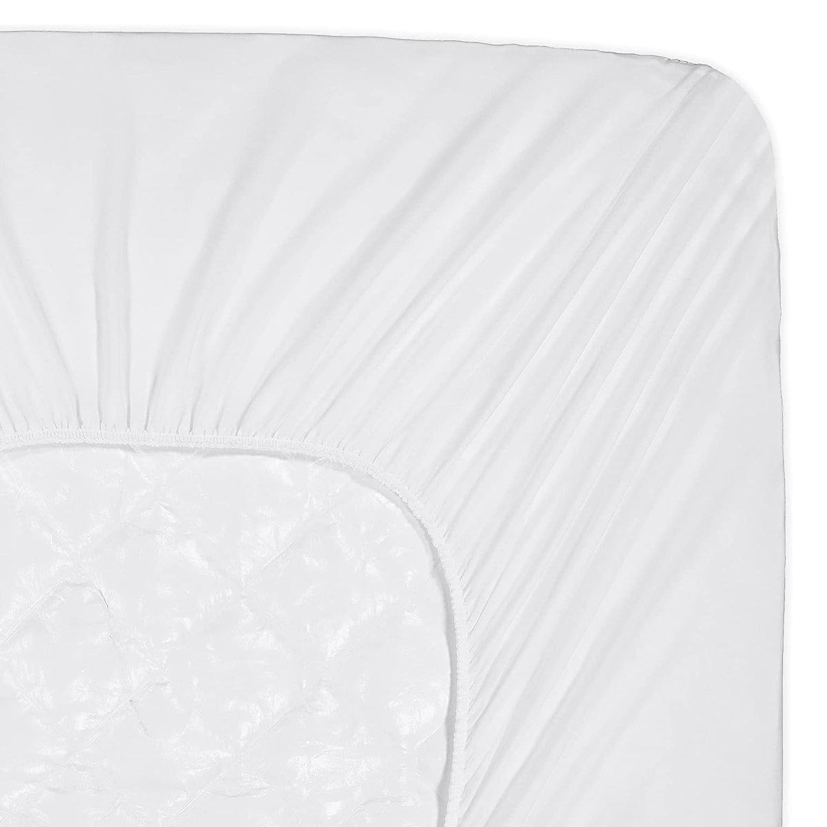 Serta Power Clean - Protector de colchón Acolchado de Triple acción, Suave, Impermeable, protección Que Absorbe la Humedad con Bolsillo Profundo de 15 Pulgadas, matrimonial, Color Blanco