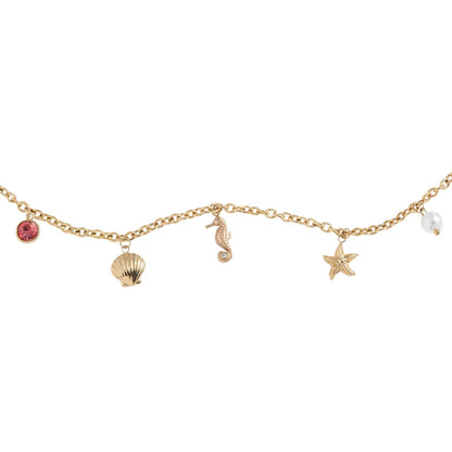 Alex and Ani Tobillera Seaside | Acero Inoxidable, Esmalte, Cristal | Tobillera de Cadena | Tobillera Delicada | Joyería de Playa para Mujer