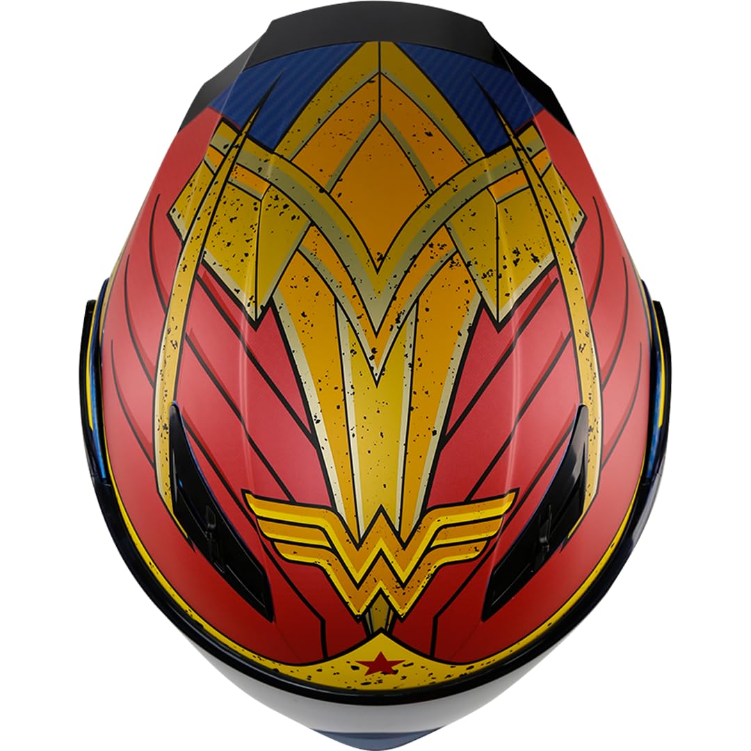 KOV Casco Mujer Maravilla Estelar ABATIBLE para Moto DC Comics Certificado
