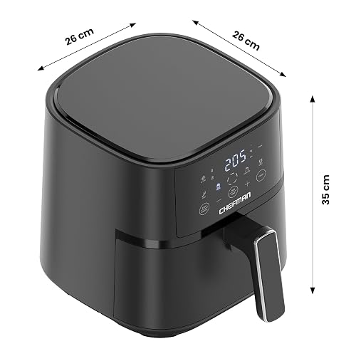 Chefman | Freidora de Aire Digital de 3.7 Litros de capacidad | TurboFry | Control Digital de un solo Toque.