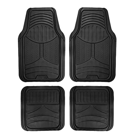FH GROUP - Suelo de caucho F11313BLACK (juego completo de tapetes negros para adaptarse a las alfombrillas)