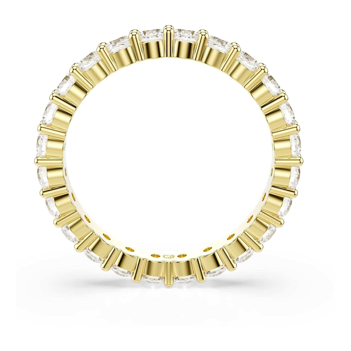 Anillo Swarovski Matrix Vittore, corte redondo, blanco, baño en tono dorado