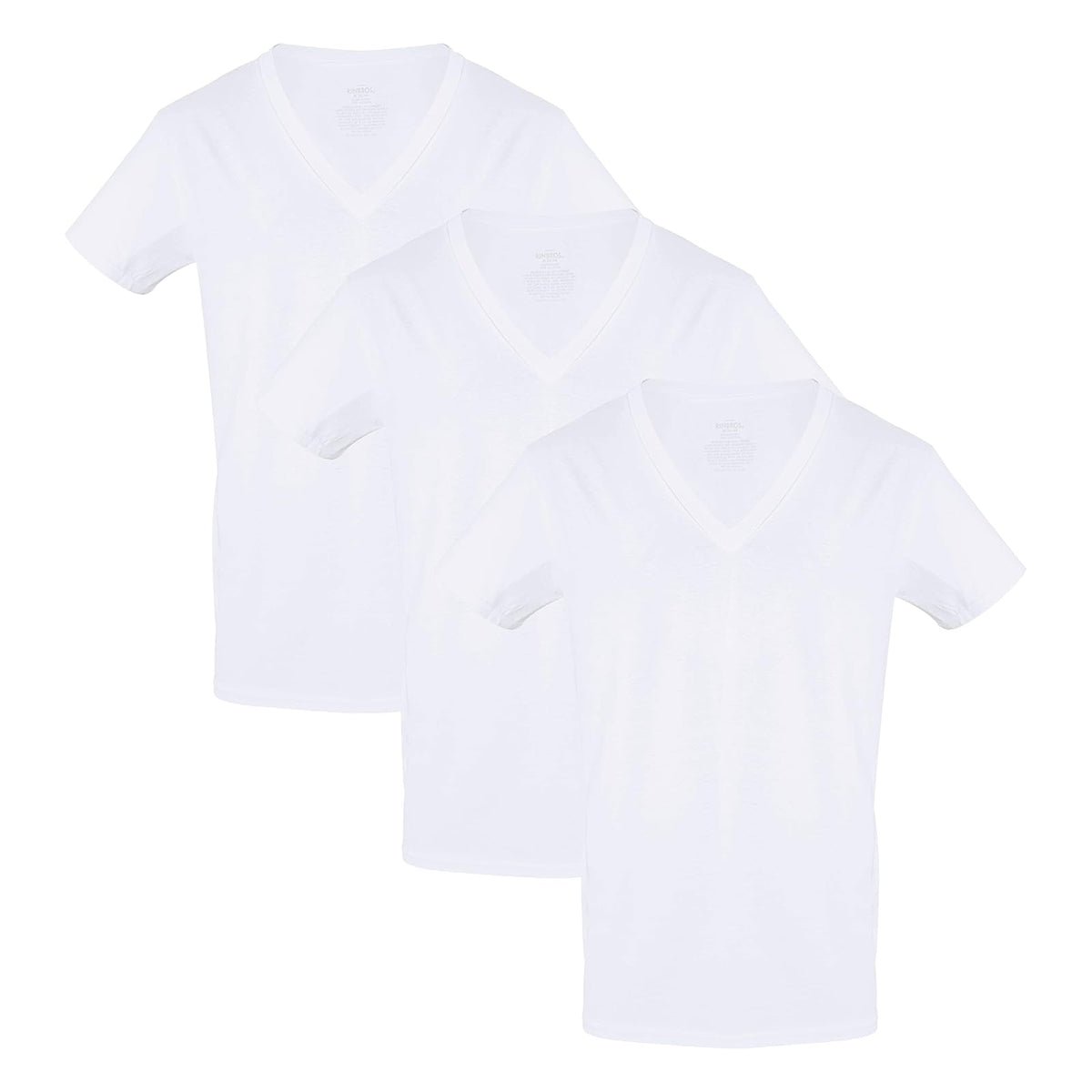 Rinbros Camiseta Hombre - 100% Algodón, Manga Corta, Cuello en V 3 Piezas