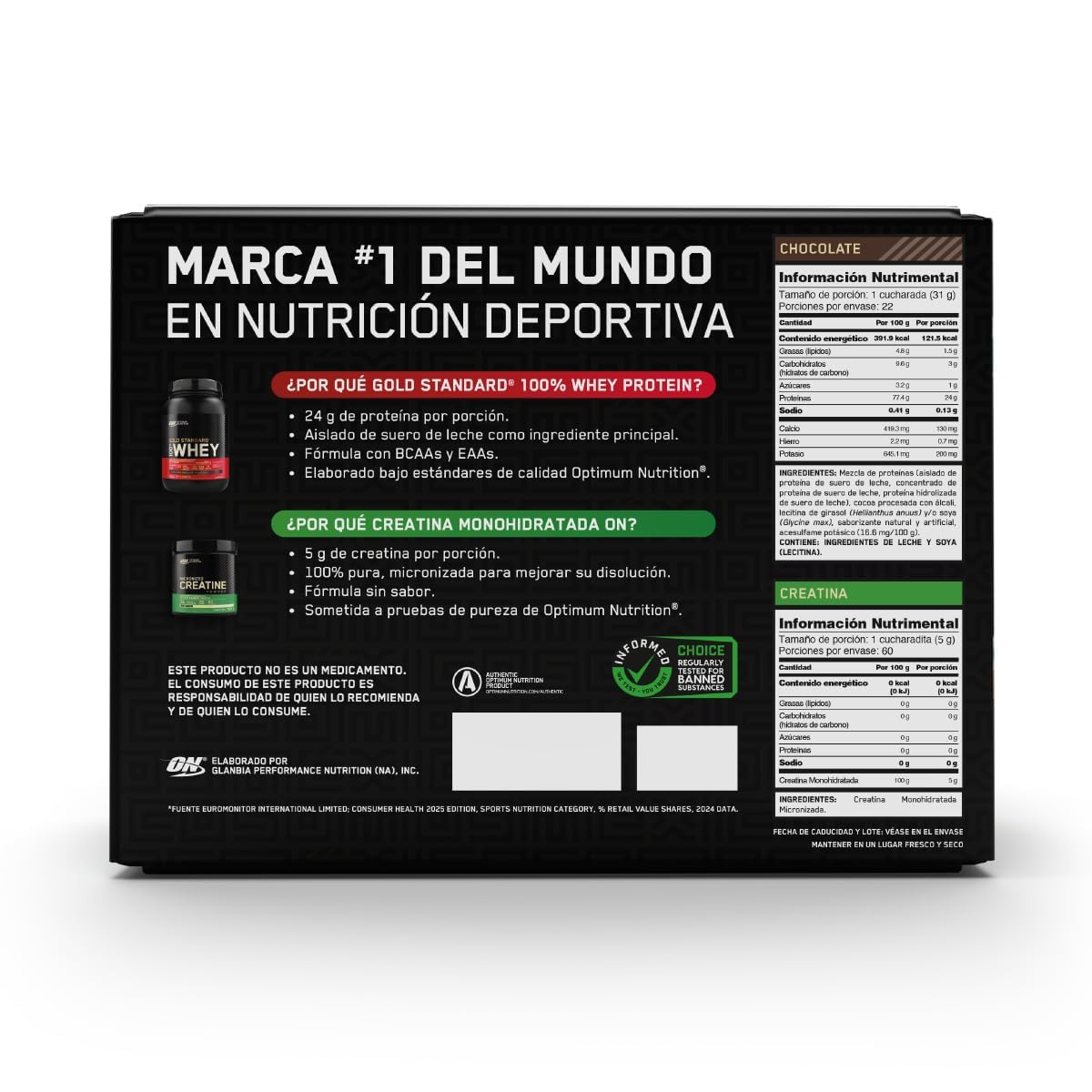 ON Starter Kit - Proteína ON Whey 2 lb vainilla + Creatina 300g + Shaker | Incluye Shaker