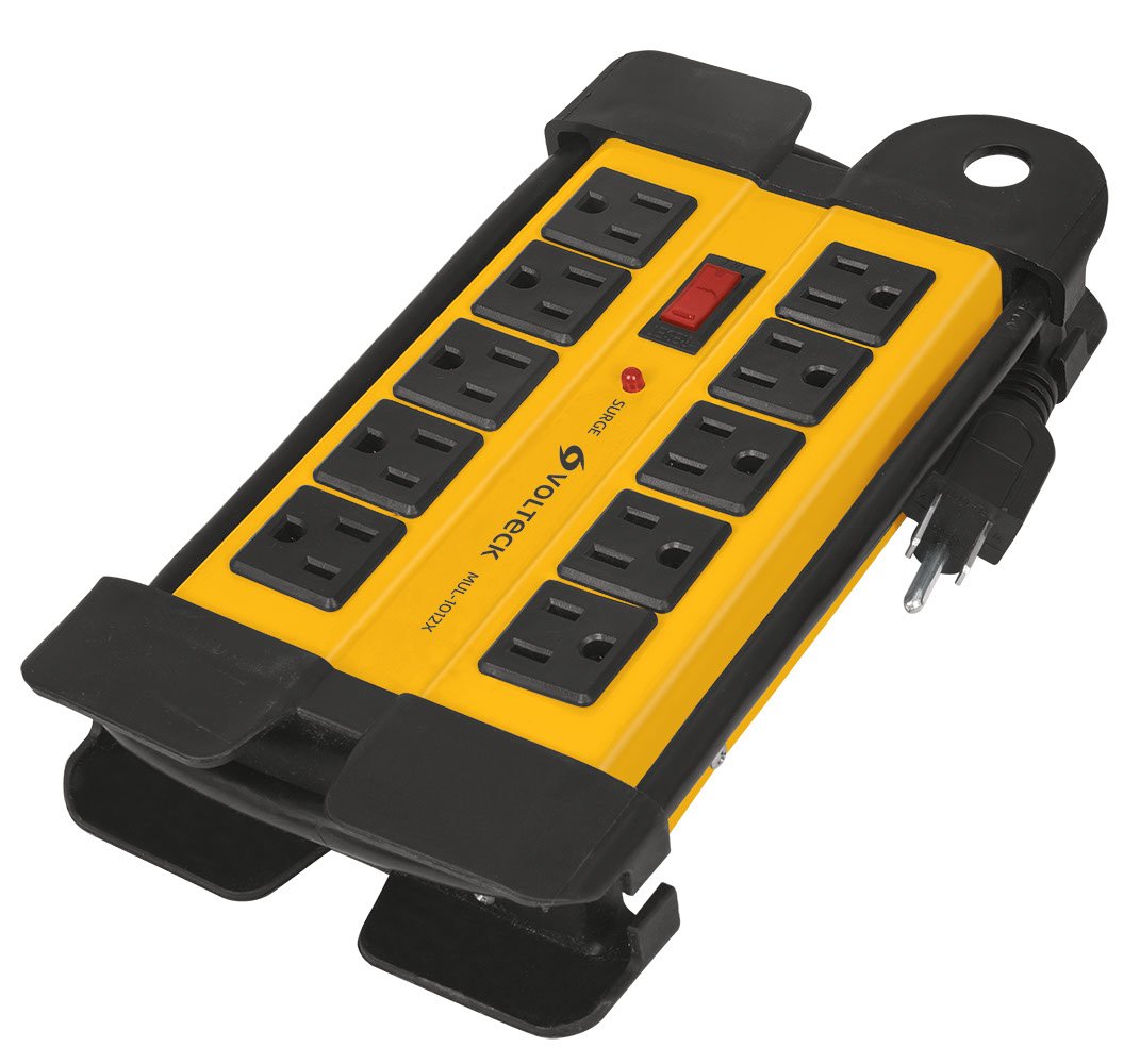Volteck MUL-1012X, Multicontacto Uso Industrial, 10 entradas, supresor, 1200 Joules + MUL-612X, Multicontacto Uso Industrial, 6 entradas, supresor, 1200 Joules
