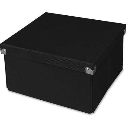 Pop N' Store Caja de almacenaje con tapa – Plegable y apilable, 39.7 x 19,1 x 14,6 cm, Negro, Medium Square, Medium Square - Medium Square - Negro