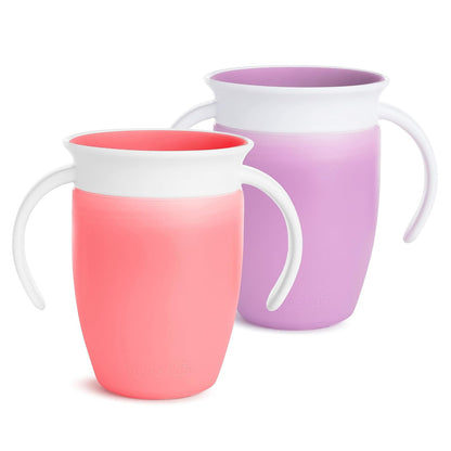 Munchkin Miracle 360 - Taza de entrenamiento, color verde y azul, Rosado/Púrpura
