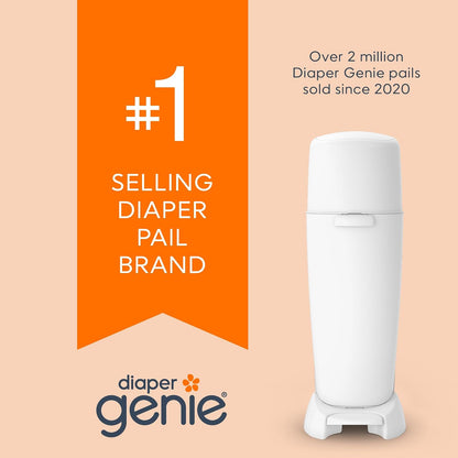 Recambio redondo Diaper Genie con fragancia Clean Laundry |Paquete de 3 |Con película continua, puede contener hasta 810 pañales de tamaño recién nacido