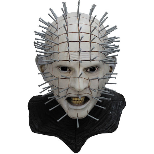 Máscara Oficial de Pinhead de Película de Hellraiser, Disfraz de Terror de Hell Priest Cenobita Ideal para Halloween