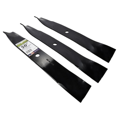 Maxpower 561381B - Juego de 3 Cuchillas de elevación Alta para cortacéspedes Toro Time Cutter Z de 50 Pulgadas reemplazan a OEM no. 110-6837-03, 115-5059-03, Negro
