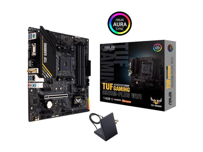 ASUS TUF Gaming A520M-PLUS WiFi Tarjeta Madre AMD para PC Gamer y Esports | AM4, mATX, Ryzen serie 5000/3000, DDR4 hasta 128GB, PCIe 3.0 x16, ranura M.2, WiFi 5, LAN Gigabit, 4x USB 3.2 Gen 1, de ASUS