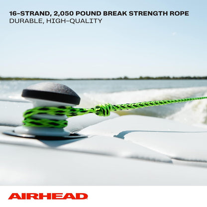Airhead - Cuerda de esquí acuático con Mango de EVA, 1 sección para Tubos, esquís acuáticos y Tablas de wakesurf, Verde y Negro