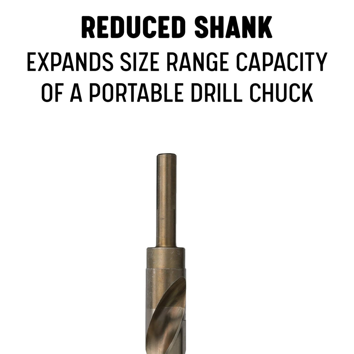 Drill America - DWDCO17/32 Broca de cobalto de vástago reducido de 17/32 pulgadas con vástago de 1/2 pulgada, DWDCO Series 3 - Plano