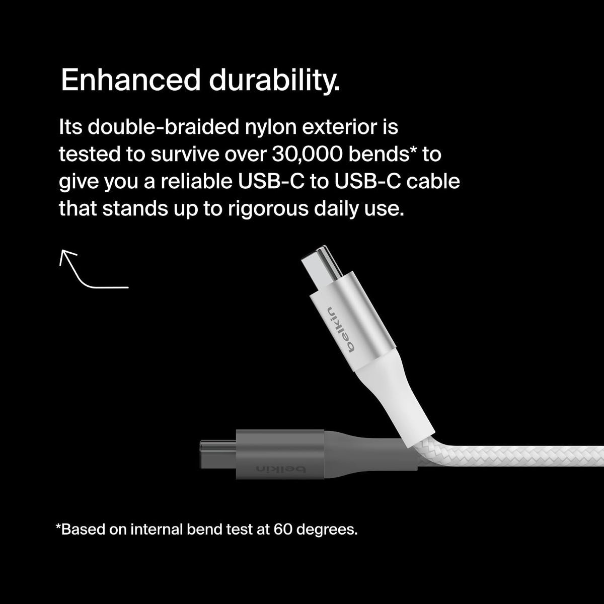 Belkin BoostCharge - Cable de alimentación USB-C a USB-C (1 M, 3.2 pies), cable de carga rápida con entrega de alimentación de 240 W, certificado USB-IF, compatible con MacBook Pro, Chromebook,