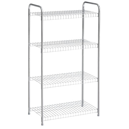 Rubbermaid Estante de Alambre Resistente de 4 Niveles, níquel Satinado, fácil de Montar con Accesorios incluidos, para Uso en Alimentos, lavandería, clóset y Almacenamiento en el hogar