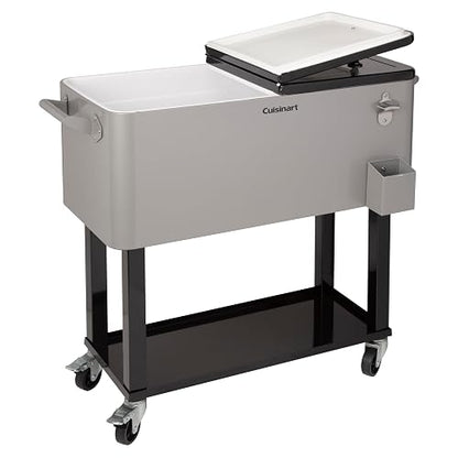 Cuisinart Hielera Portátil Capacidad de 100 Latas con Abrebotellas | Capacidad 100 latas o 50 botellas, Doble tapa para acceso rápido, Mantiene frío hasta 48 horas. Con estante inferior.