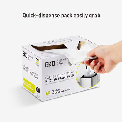 EKO Bolsas de Basura extrafuertes con cordón Tamaño G. 50-90 Litros. 60 unidades