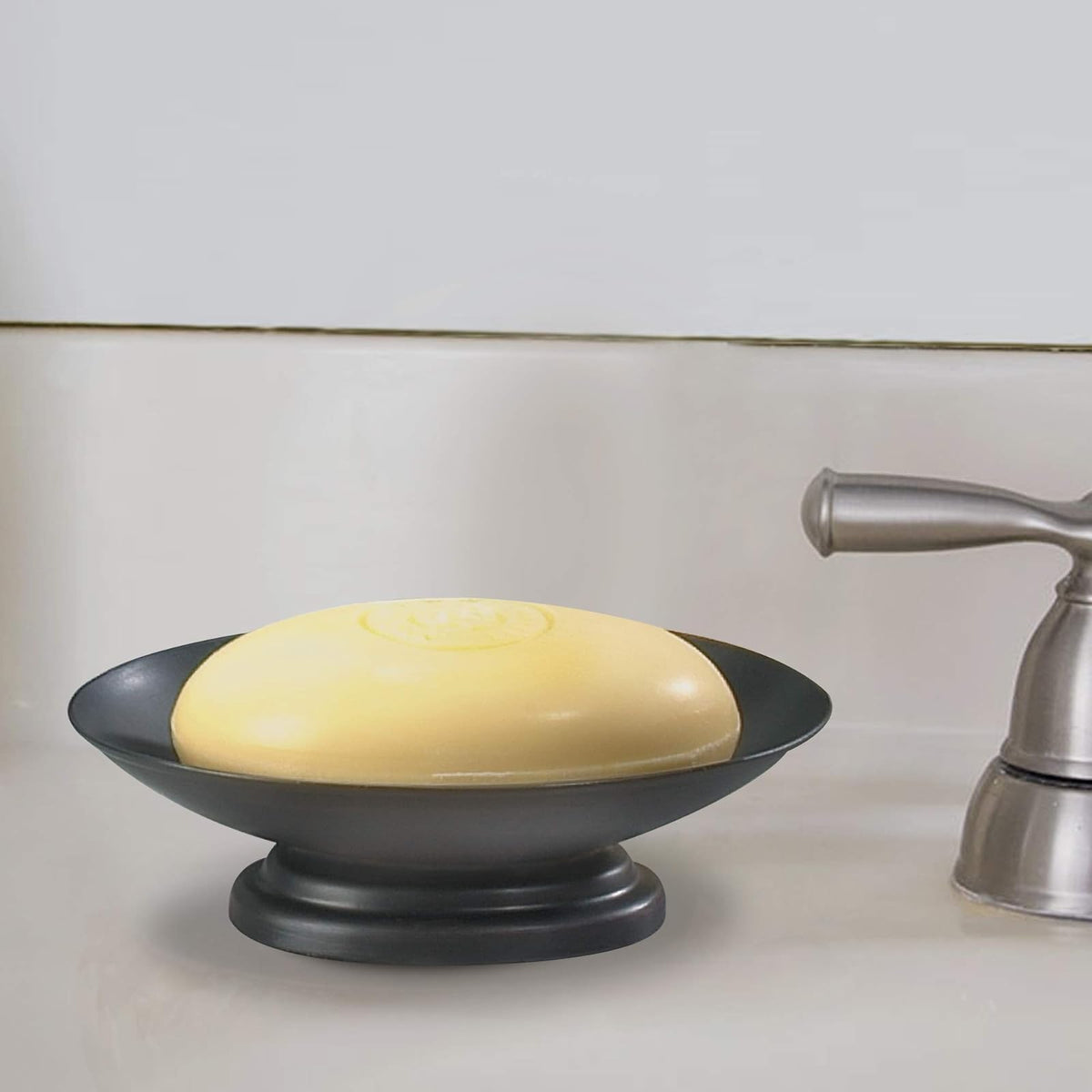 nu steel Nusteel Bogart - Jabonera para Barra para mostrador de baño, Ducha, esponjas de Cocina, fregadores, Bronce aceitado