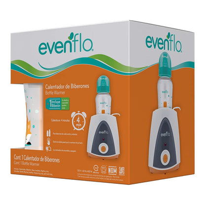 Evenflo Calentador de Biberones Eléctrico, Sistema de Apagado Automático, Compatible con Biberones de Cuello Ancho y Estándar, Calienta en 4 Minutos, Libre de BPA