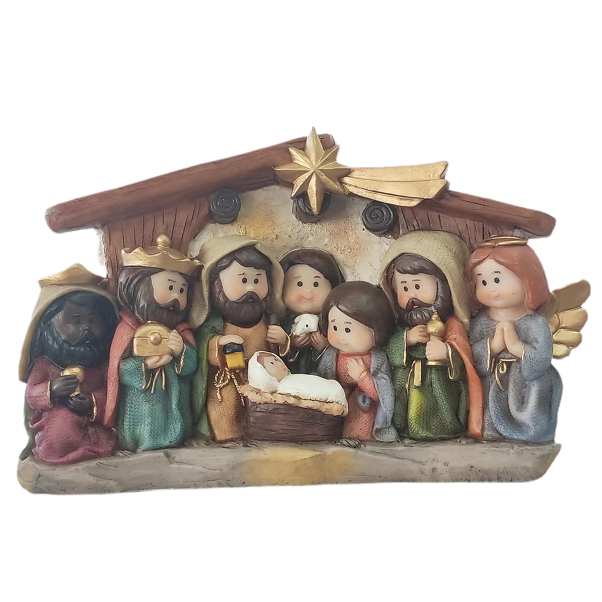 Nacimiento en Portal Navideño | Escena Sagrada de la Navidad | Perfecto para tu Navidad | 13x21x5cm | Running Decora