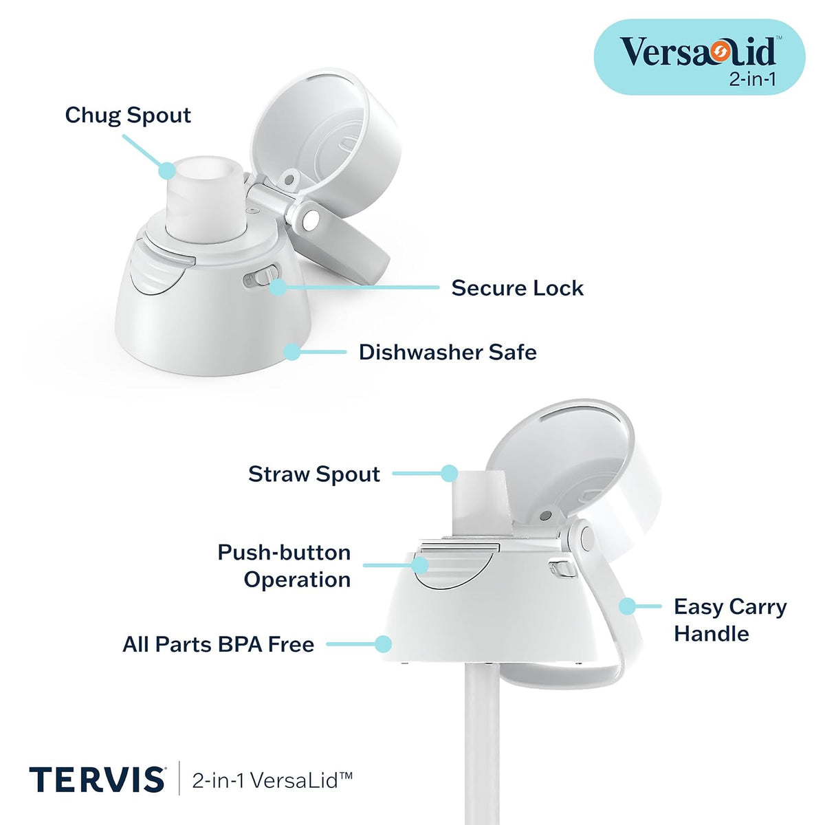 Tervis Venture Lite - Vaso aislado de doble pared transparente y colorido, fabricado en Estados Unidos, taza de viaje que mantiene las bebidas frías y calientes, botella de agua de 24 onzas, tapa