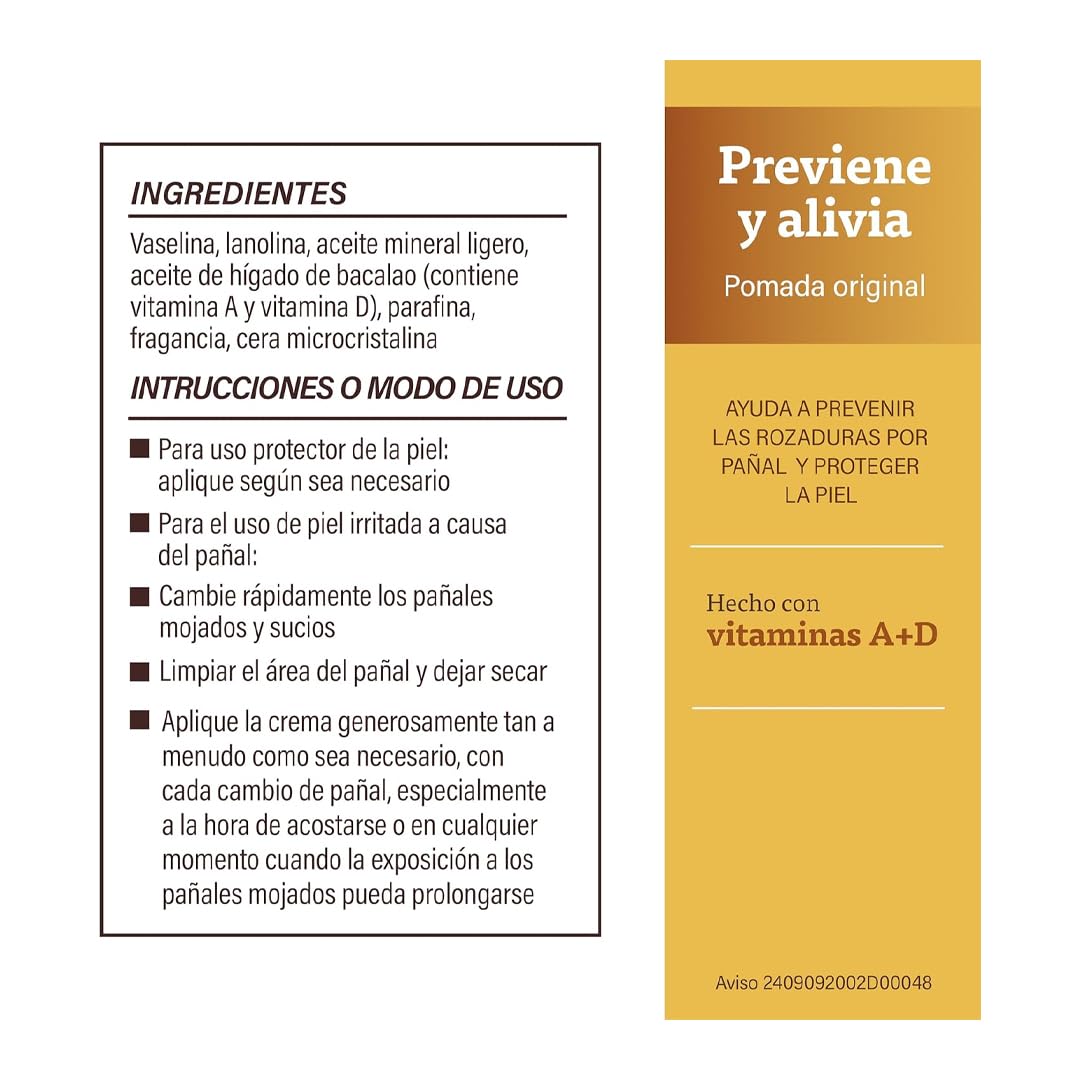 A+D Prevent Pomada para Rozaduras de Pañal en Bebés 113 g | Hipoalergénica | Vitamina A y D, Lanolina | Libre de Parabenos, Ftalatos, Sulfatos y Colorantes