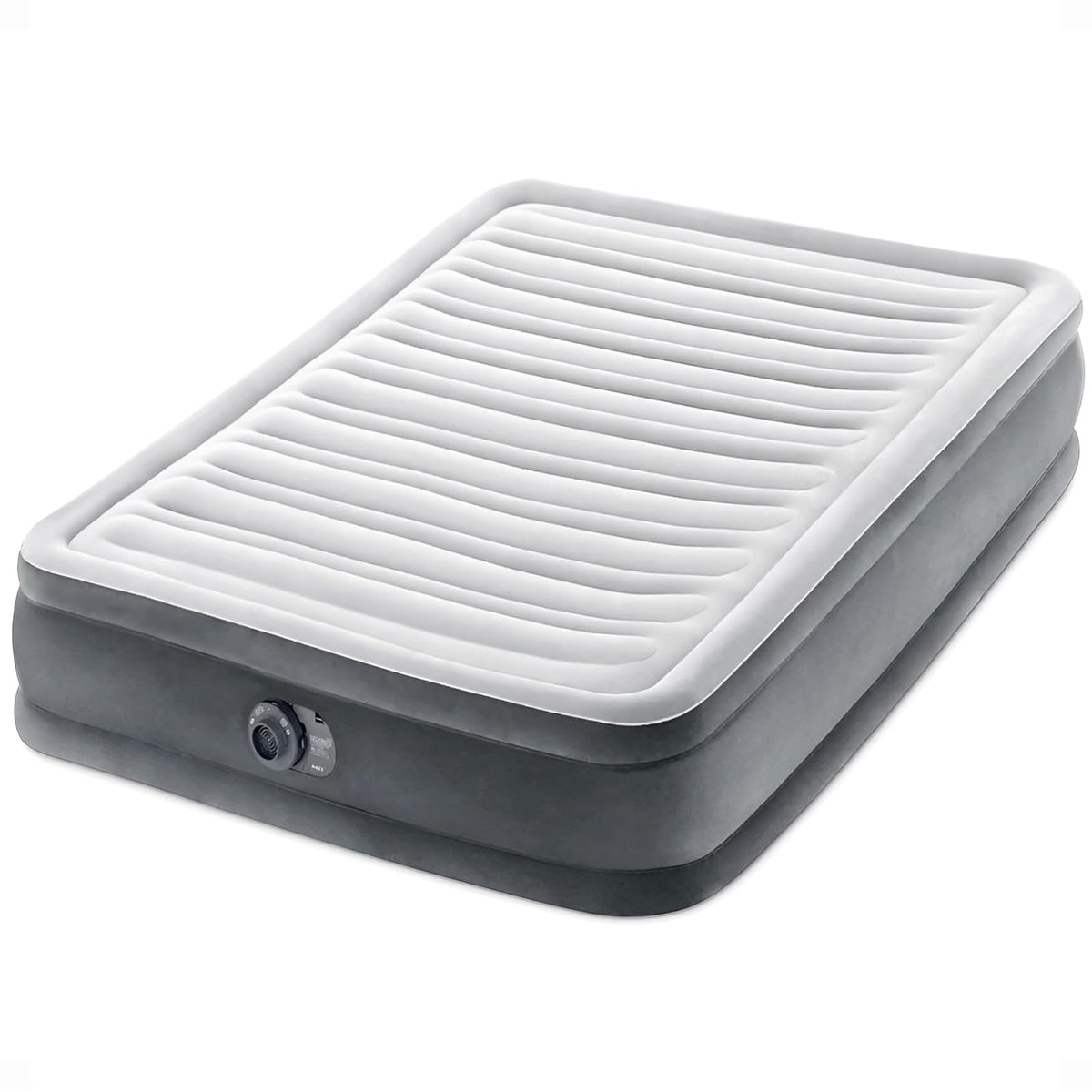 Intex Colchón de Aire Elevado con Bomba Eléctrica Interna - 13 pulgadas - Gris - Full (600 lbs)