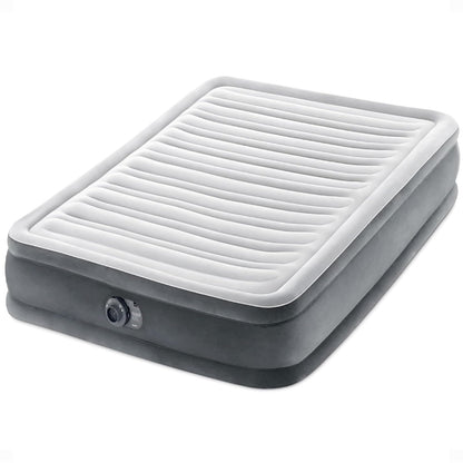 Intex Colchón de Aire Elevado con Bomba Eléctrica Interna - 13 pulgadas - Gris - Full (600 lbs)