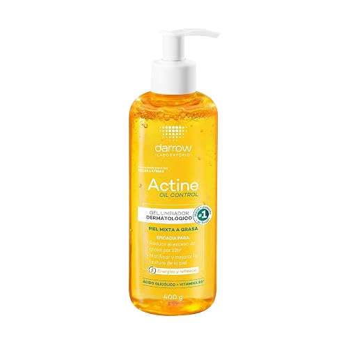 DARROW, Actine Oil Control Gel Limpiador Dermatológico, Piel Mixta a Grasa, Control de Sebo Hasta 12H, 400 g