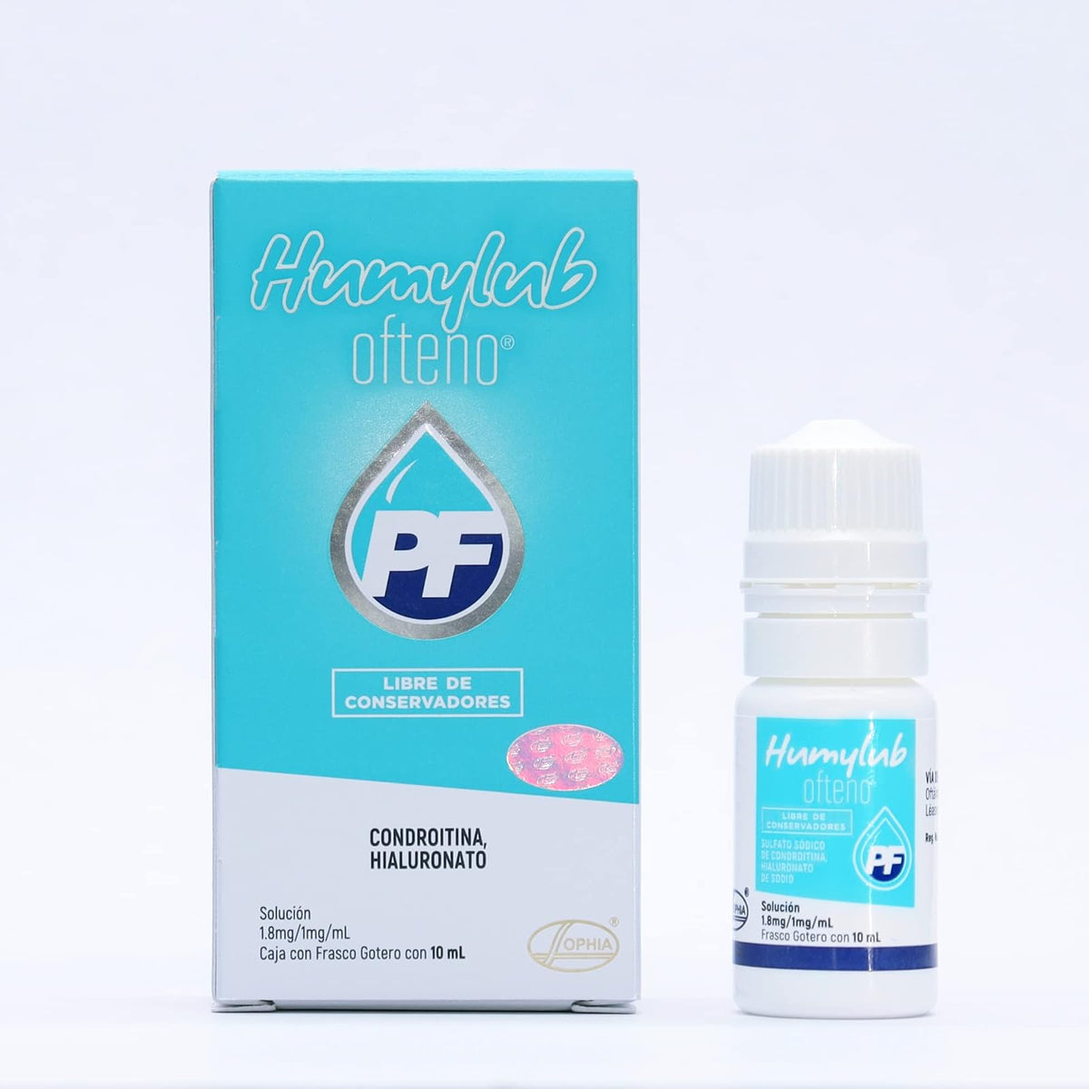 HUMYLUB OFTENO Gotas Lubricantes Oculares Sin Conservadores, Hialuronato de Sodio y Condroitín Sulfato, Alivio Ojo Seco Leve a Moderado, Estabiliza Película Lagrimal, Frasco Gotero 10 ml