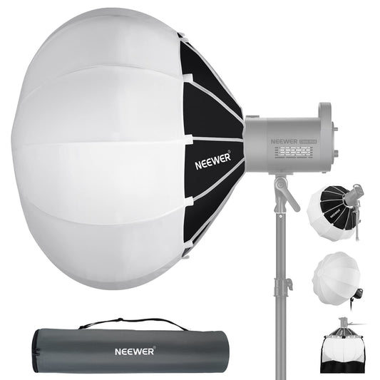NEEWER 35"/90 cm Softbox Linterna con Liberación Rápida Un Paso,Difusor Luz 360° con Faldón,Montura Bowens para CB60 CB100 CB150 Luces Video, Compatible con Aputure 600d Amaran 60x Godox SL60W,NS90L