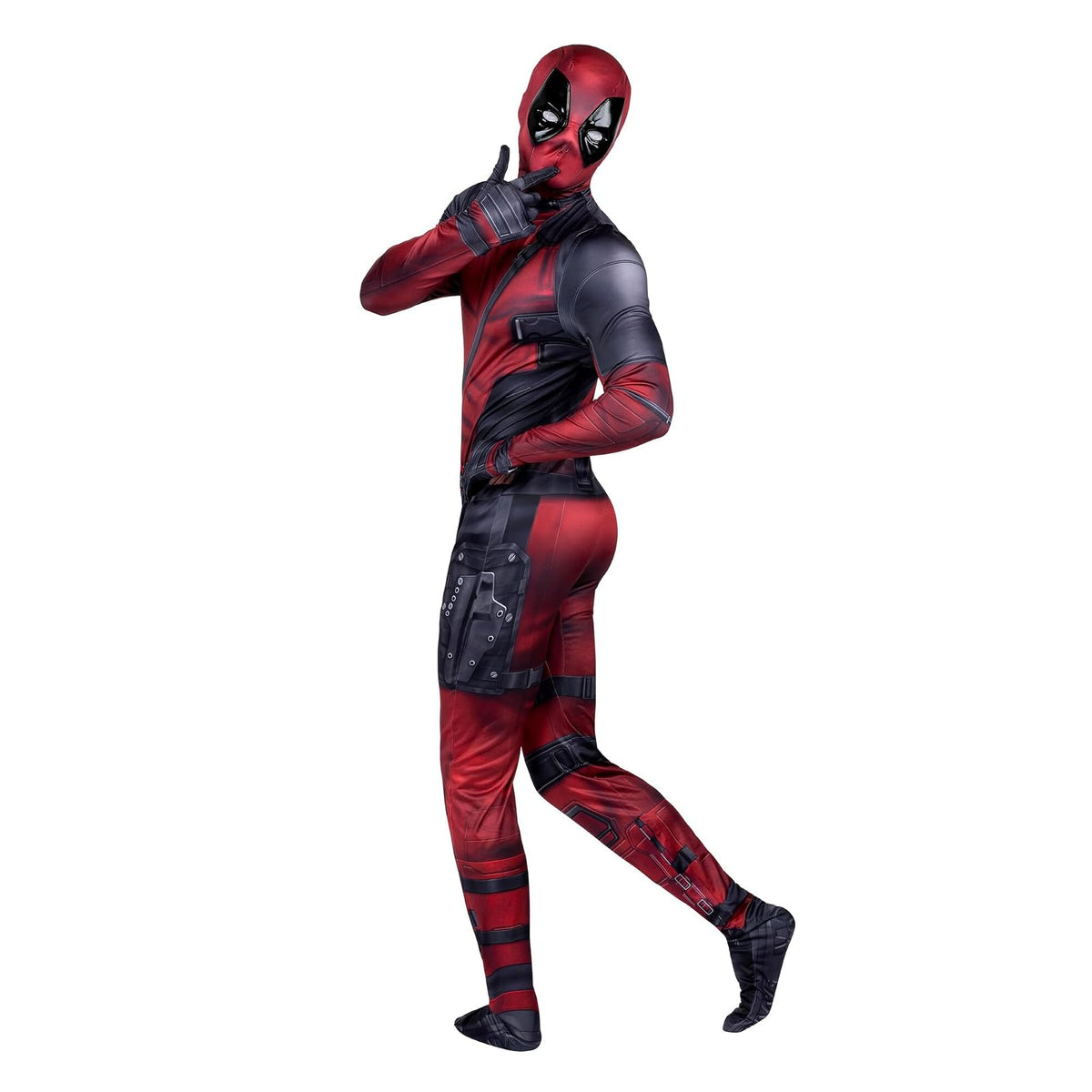MARVEL Deadpool - Disfraz oficial de Halloween de Zentai para adultos, elastano elástico con aberturas para la muñeca (XL)