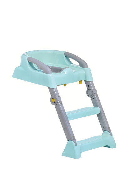 Prinsel, Entrenador Escalera 2 en 1, Potty, Turquesa, de 18 a 36 Meses, Ajustable y Fácil de Limpiar
