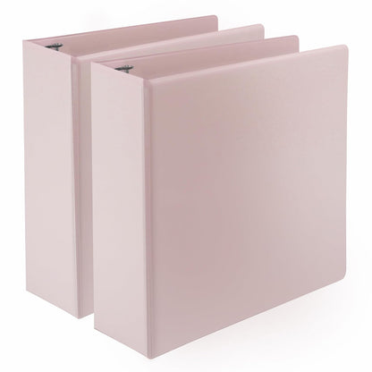 Samsill Anillo en D duradero a base de plantas de 3 pulgadas, fabricado en Estados Unidos, carpeta de vista, ecológica, con base biológica certificada USDA, paquete de 2, rosa