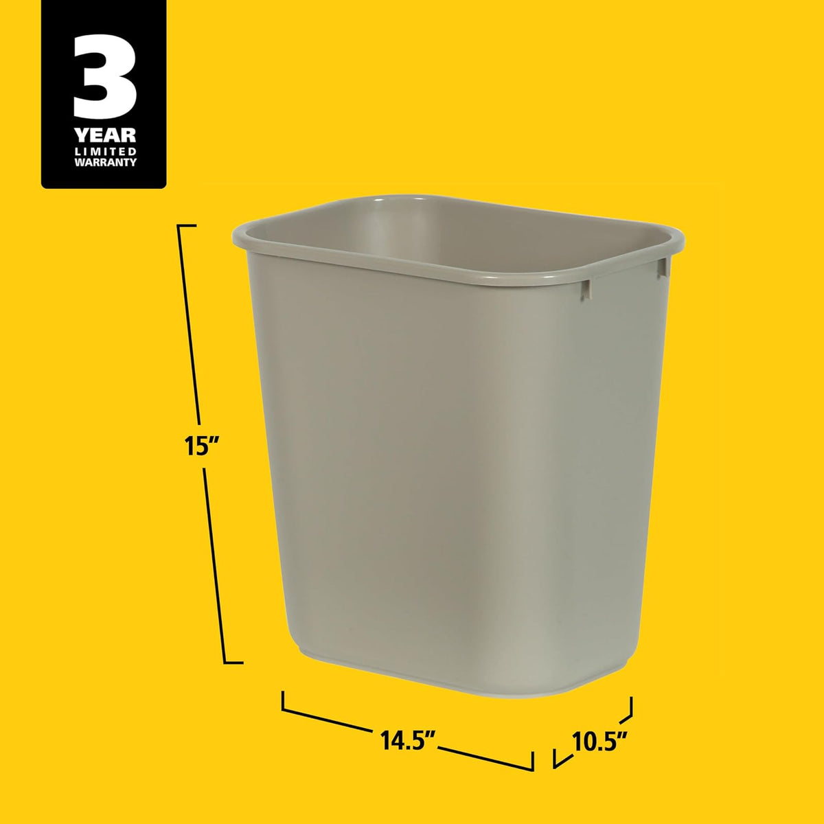 Rubbermaid Commercial Products (FG295600BEIG) - Contenedor de basura de 28 cuartos de galón, para hogar, oficina, debajo del computadora, beige