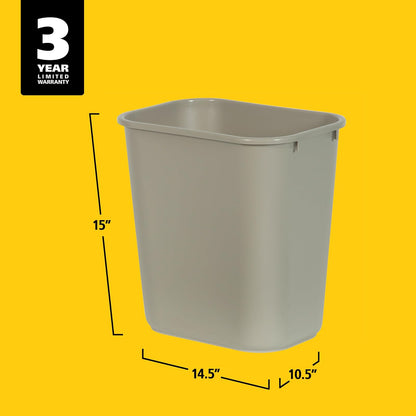 Rubbermaid Commercial Products (FG295600BEIG) - Contenedor de basura de 28 cuartos de galón, para hogar, oficina, debajo del computadora, beige