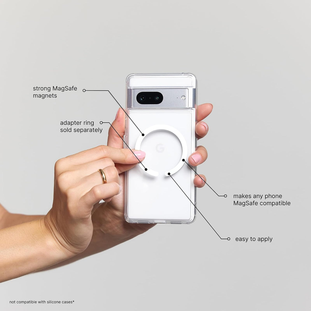 PopSockets: MagSafe - Soporte magnético para teléfono, Soporte magnético para teléfono, Soporte para teléfono, Color Negro