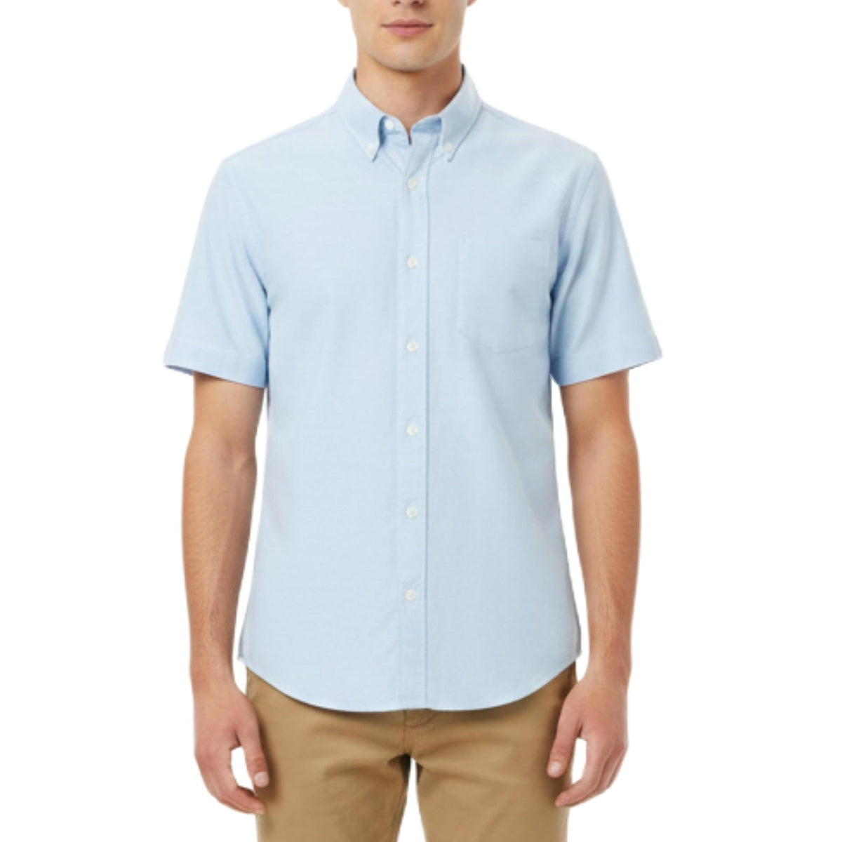 French Toast Men's Short Sleeve Oxford Shirt - Azul - claro - 2T