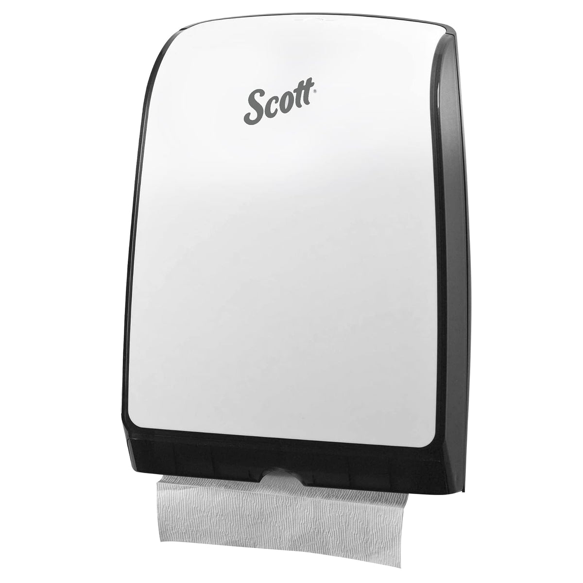 Scott Control MOD Slimfold Dispensador de toallas de papel plegado (34830), 9.8 x 2.8 x 13.7 pulgadas, compacto, dispensador manual uno a la vez, color blanco