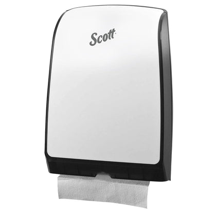 Scott Control MOD Slimfold Dispensador de toallas de papel plegado (34830), 9.8 x 2.8 x 13.7 pulgadas, compacto, dispensador manual uno a la vez, color blanco