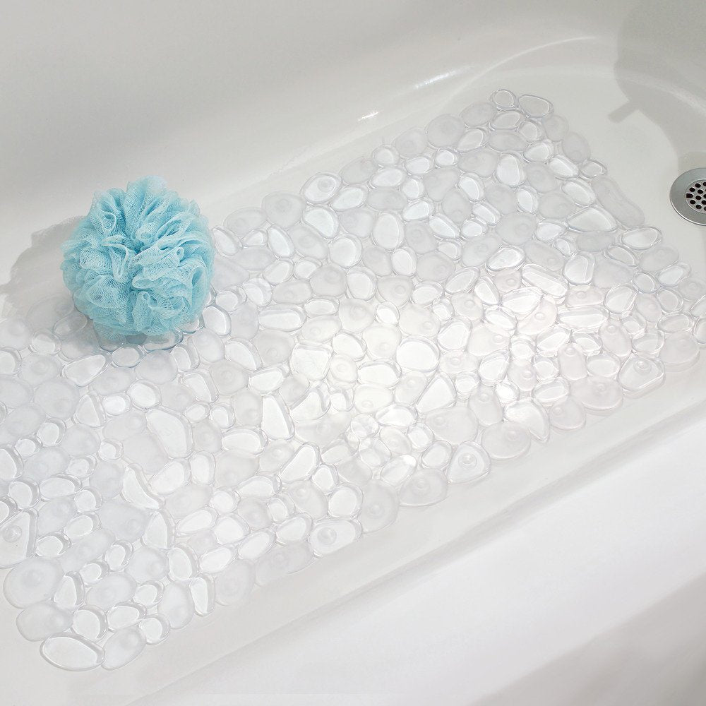 InterDesign Pebblz Bath Mat, Clear