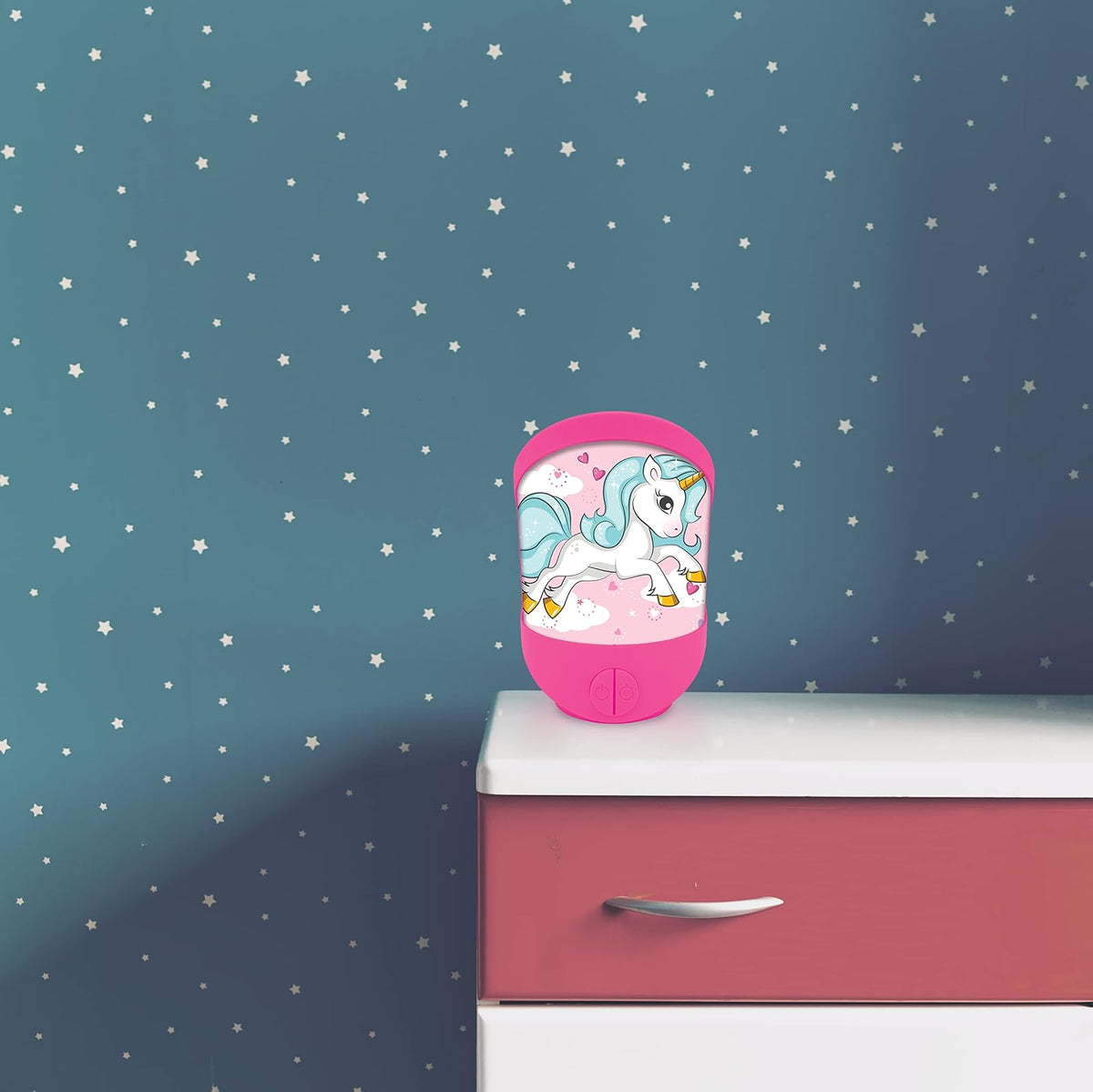Lexibook Luz nocturna de unicornio para la habitación de los niños, luz suave, funciona con pilas, NLJ20UNI