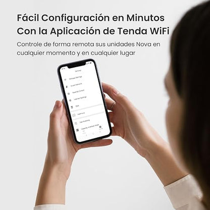 Tenda Nova MW5G (3 Pack) Sistema WiFi Mesh AC1200 Doble Banda, Cobertura hasta 280 m², Router Mesh Gigabit para 80 Dispositivos, Red WiFi para Toda la Casa, Reemplaza Router y Extensor