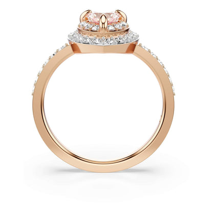 Anillo Swarovski One con motivo de corazón, pavé, corazón, rosa, acabado en metal mixto