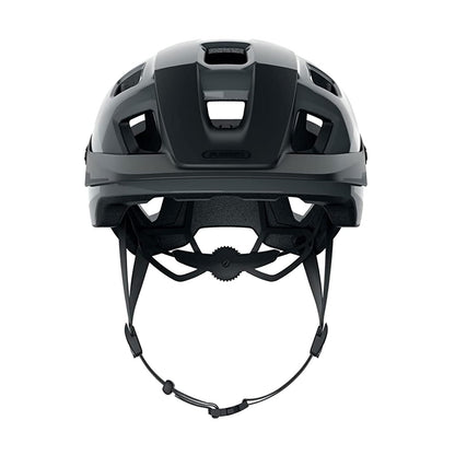 ABUS MTB Casco MoTrip - Casco de Bicicleta Robusto con Visera Ajustable en Altura para Ciclistas de montaña - Ajuste Individual - Unisex - Gris Brillante, L